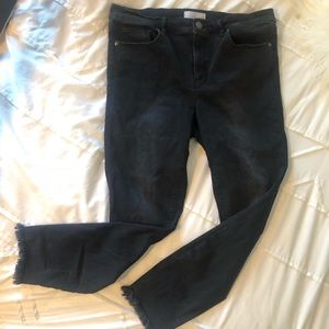 LOFT modern skinny black cropped ankle jeans